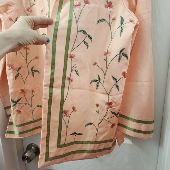 Maggie Sweet Vintage Floral Embroidered  Open Front Top M Retro 90s‎ 80s Y2K - Picture 5 of 11